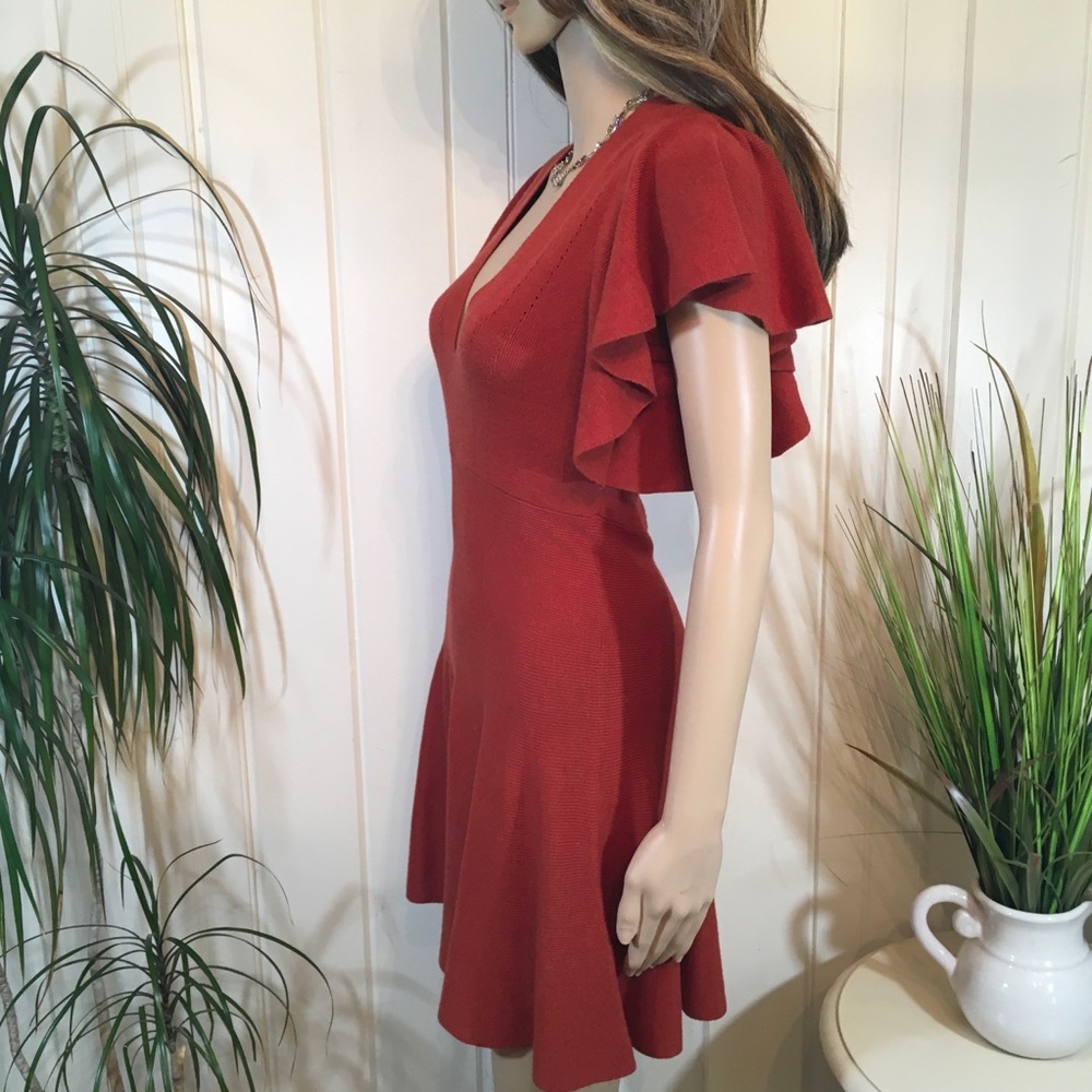 NWOT FREE PEOPLE FLUTTER SLEEVE KNIT DRESS - Picture 6 of 6